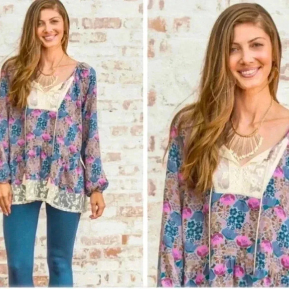 Matilda Jane Sew Perfect Peasant Top Large Make Believe Lace Boho Festival NWT - Picture 11 of 11